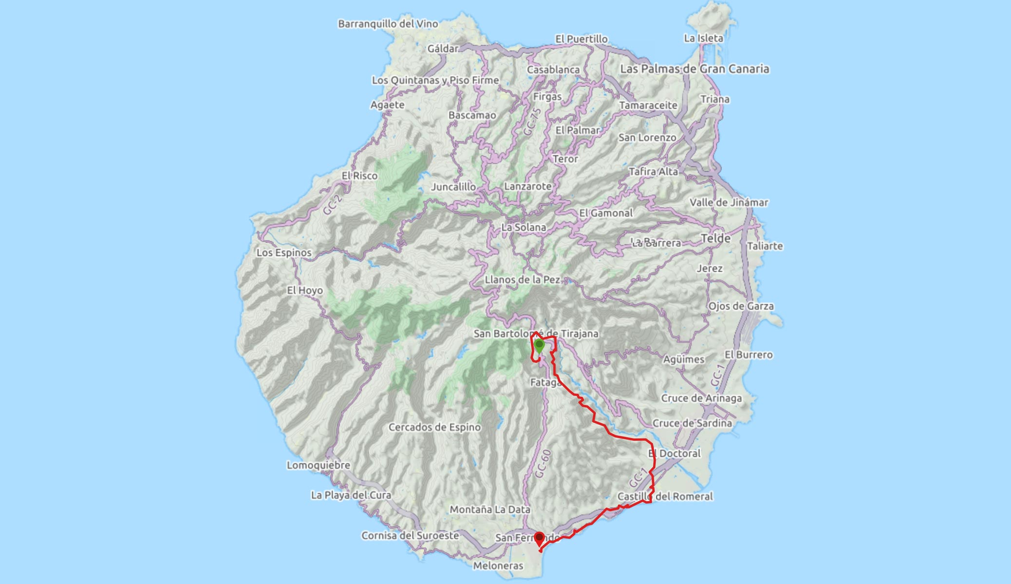 Volcanic South - Gran Canaria Mountain Bike Tour - track full